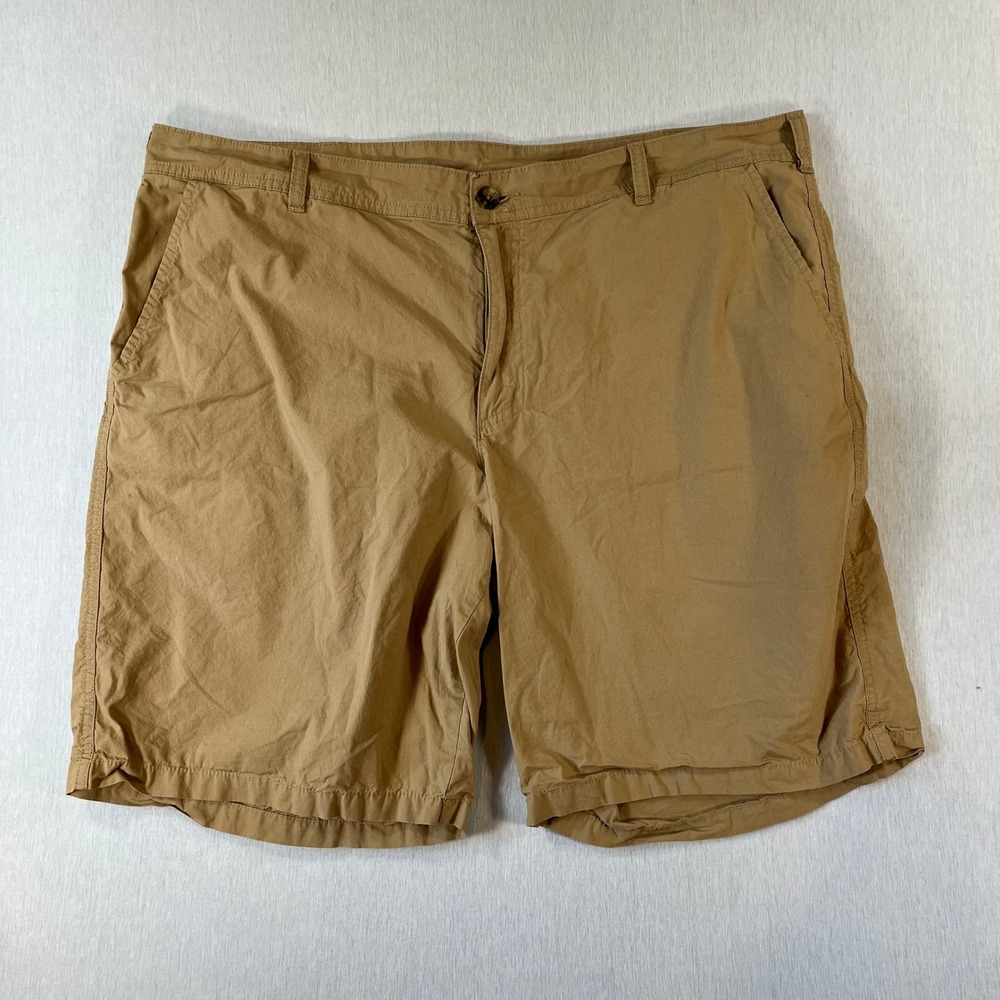 Columbia Shorts Mens 40 Tan Khaki Casual Cotton 10" Inseam AM4471 Outdoor Summer